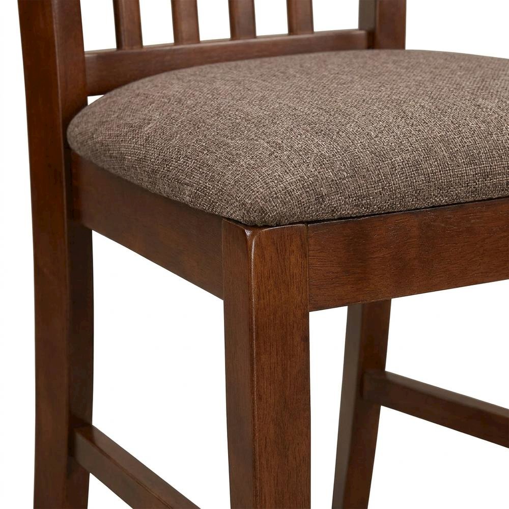 Wood Round Pedestal Dining Table & Chairs 5-Piece Set, Mahogany. Picture 6
