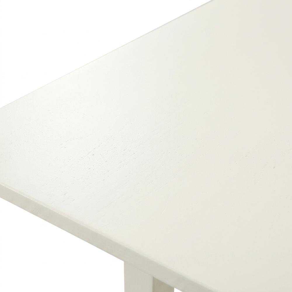 Wood Drop-Leaf Dining Table & Chairs 3-Piece Set, Small Space, Linen White. Picture 6