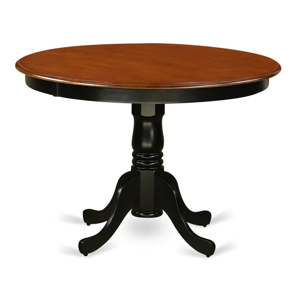 3  Pc  set  with  a  Round  Small  Table  and  2  Leather  Dinette  Chairs  in  Black  and  Cherry. Picture 2