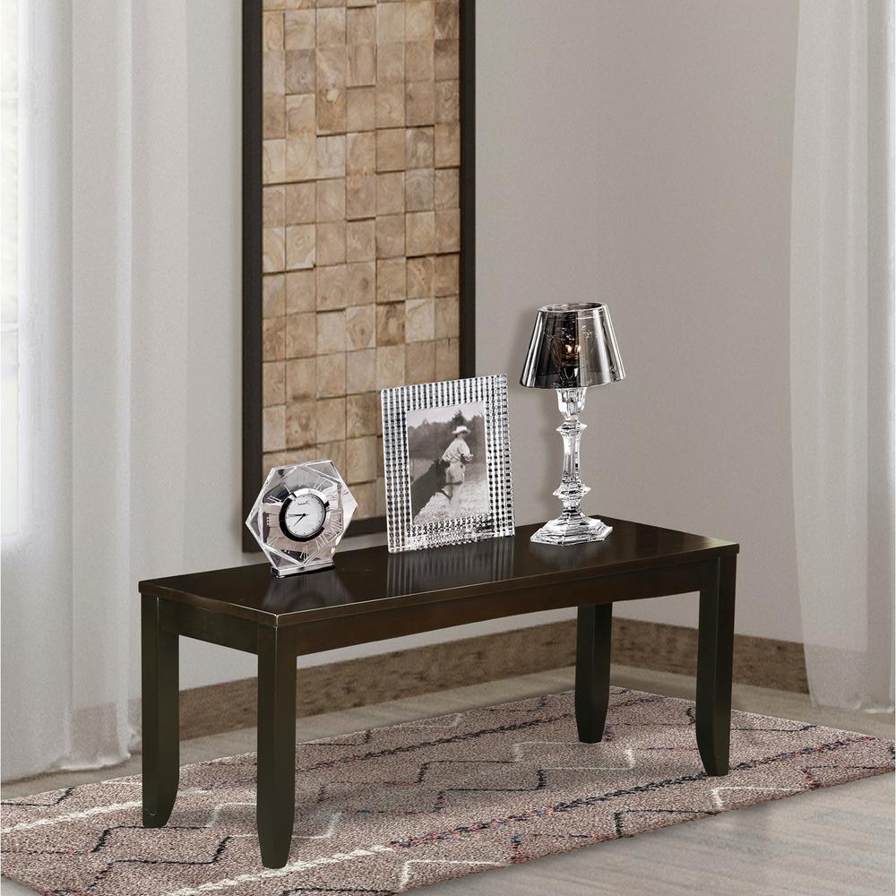 Lynfield  Dining  Bench  with  Wood  Seat  in  Cappuccino  Finish. Picture 2