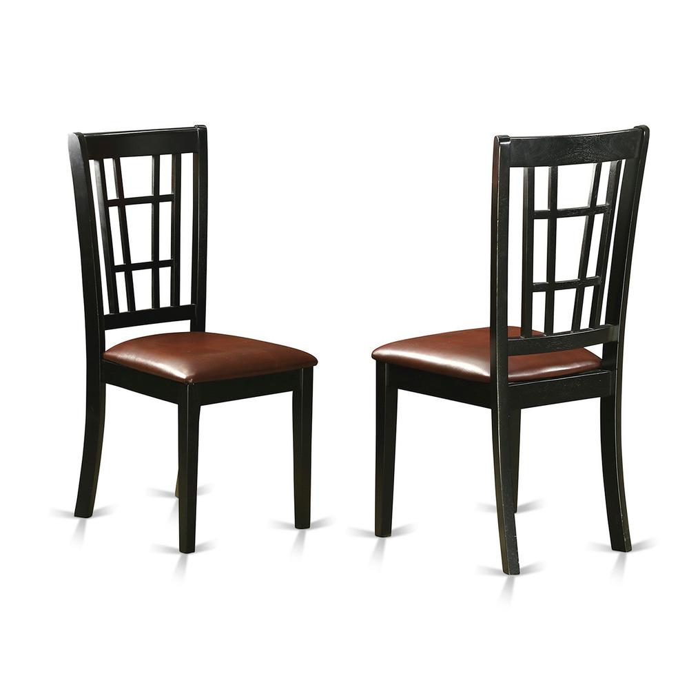 7  PC  Dining  room  set  with  a  Table  and  6  Kitchen  Chairs  in  Black  and  Cherry. Picture 3