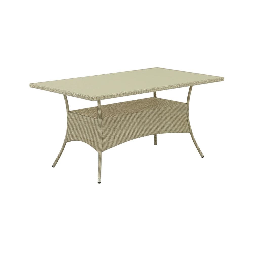 Linen Wicker Patio Set with Dining Table and 4 Outdoor Chairs. Picture 1