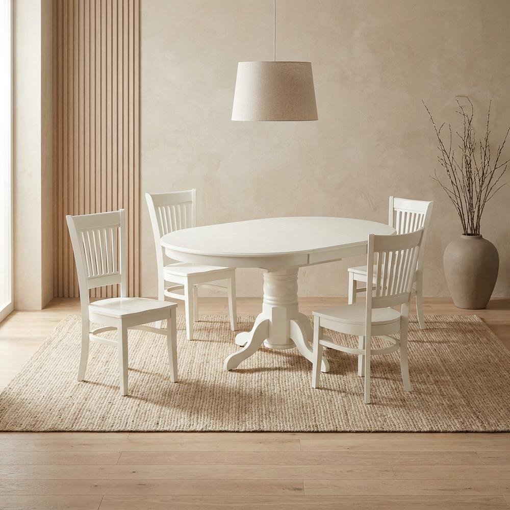Oval Dining Table 5-Piece Set, Butterfly Leaf & Mid-Century Chairs. Picture 2