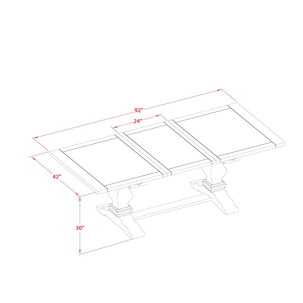9 Piece Kitchen Set Consists of a Rectangle Dining Table with Butterfly Leaf. Picture 11