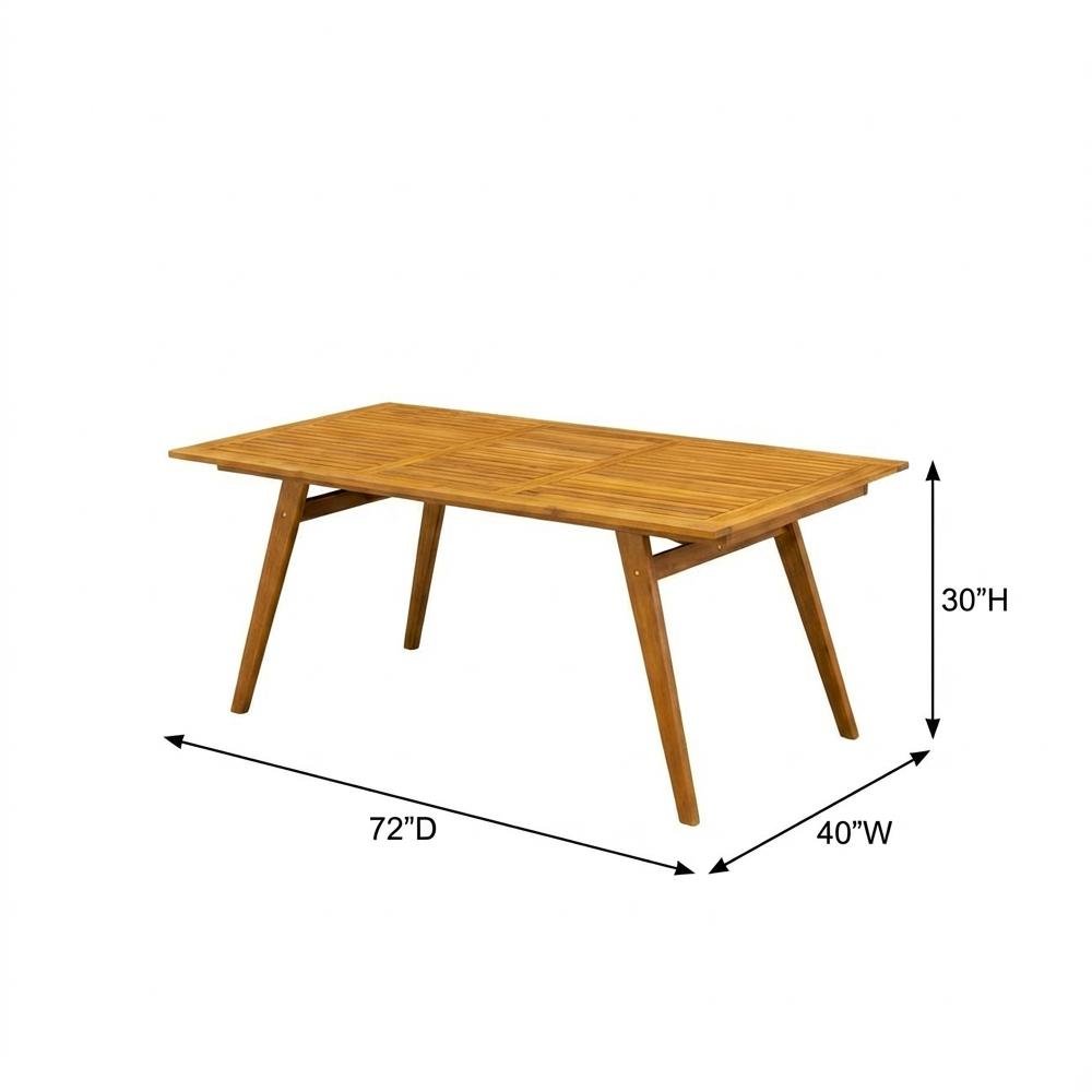 Wood-Tone Oil 9-Piece Patio Set with 8 Armchairs and Rectangle Table Wood Legs. Picture 6