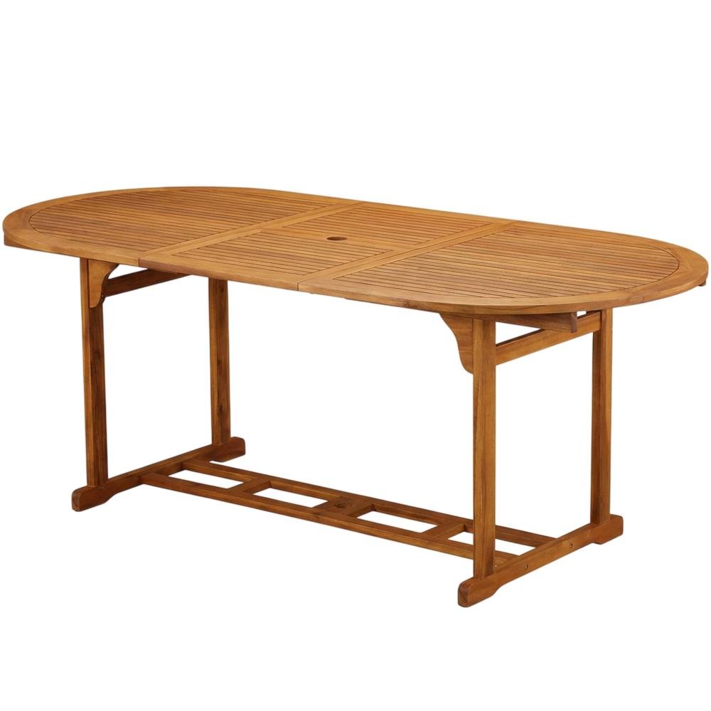 Wooden Patio Set Oil-Finish with Dining Table and 8 Chairs. Picture 1