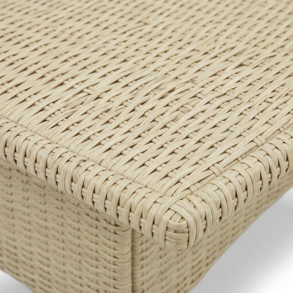 Linen Wicker Patio Set with Dining Table and 4 Outdoor Chairs. Picture 4