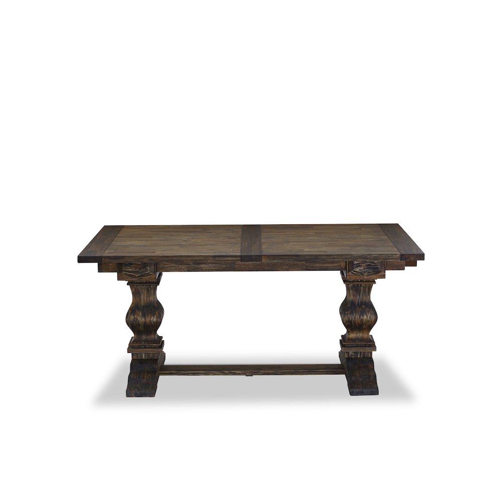 9-pc dining room table set with Chair’s Legs and Light Sable Linen Fabric. Picture 2