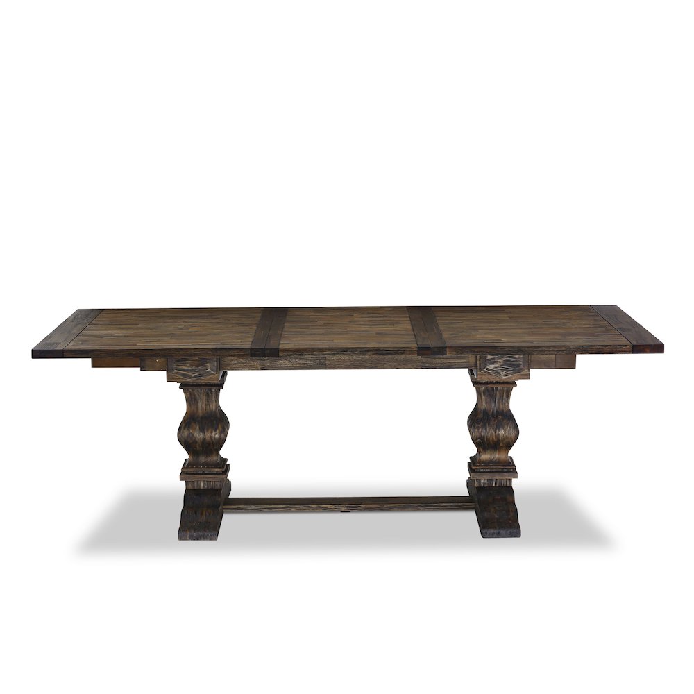 9-pc dining room table set with Chair’s Legs and Light Sable Linen Fabric. Picture 5