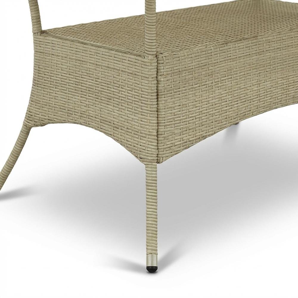 Linen Wicker Patio Set with Dining Table and 4 Outdoor Chairs. Picture 5