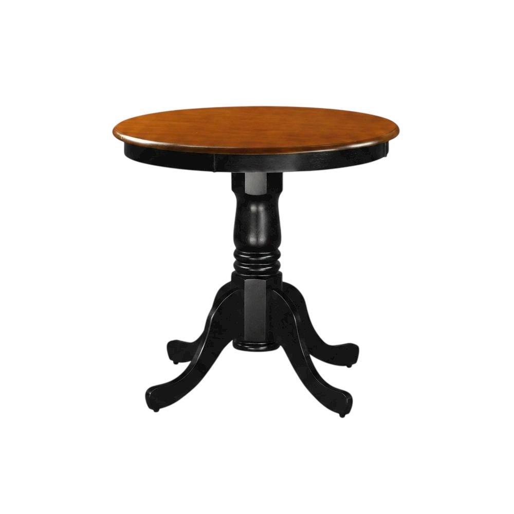 Black Round Pedestal Dining Table, Mid-Century Modern, Seats 2. Picture 4