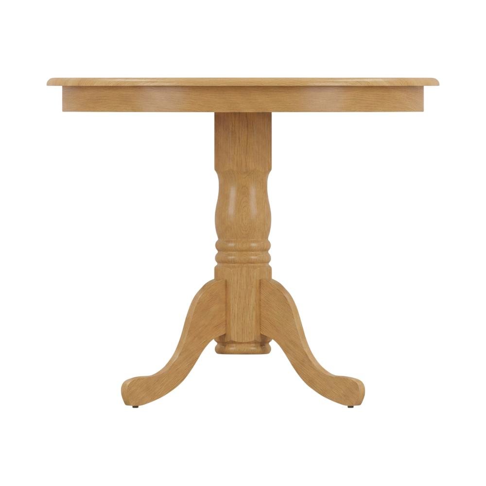 Solid Wood Round Kitchen Table & Chairs 3-Piece, Microfiber Seats. Picture 4