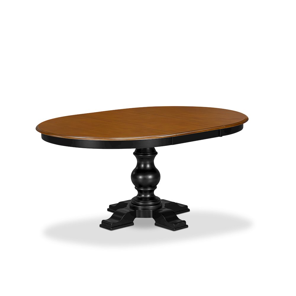 5-Piece Dining Table Set, Black & Cherry. Picture 3