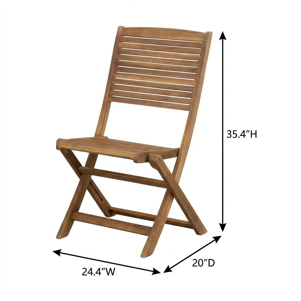 Oil-Finish Wooden Outdoor Patio Chair Set of 2 - Durable Finish, Foldable Design. Picture 6