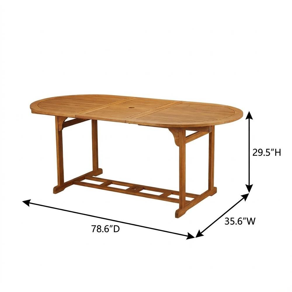 Wooden Patio Table, Oil Finish with Durable Construction and Weather Resistance. Picture 6
