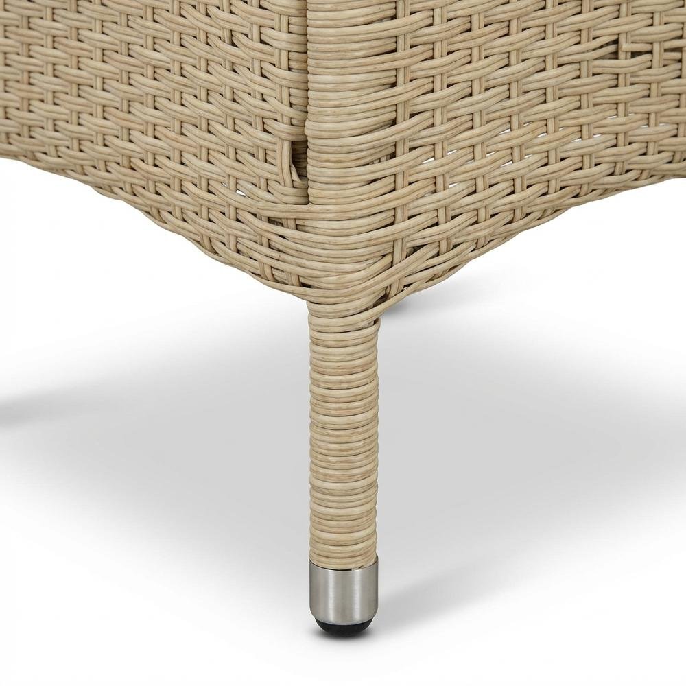 Cream Wicker Patio Chair Set of 2 with Outdoor-Ready Frame, Comfortable Seating. Picture 5
