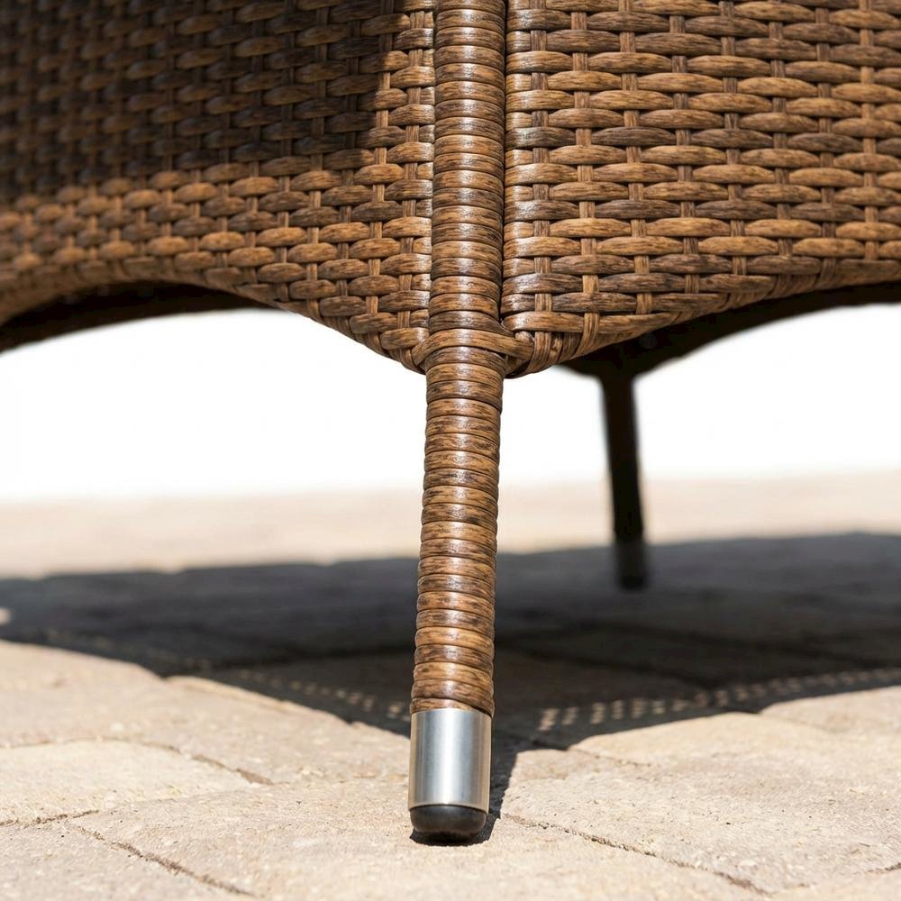 Brown Wicker Patio Bistro Table with Durable Frame and Weatherproof Design. Picture 5