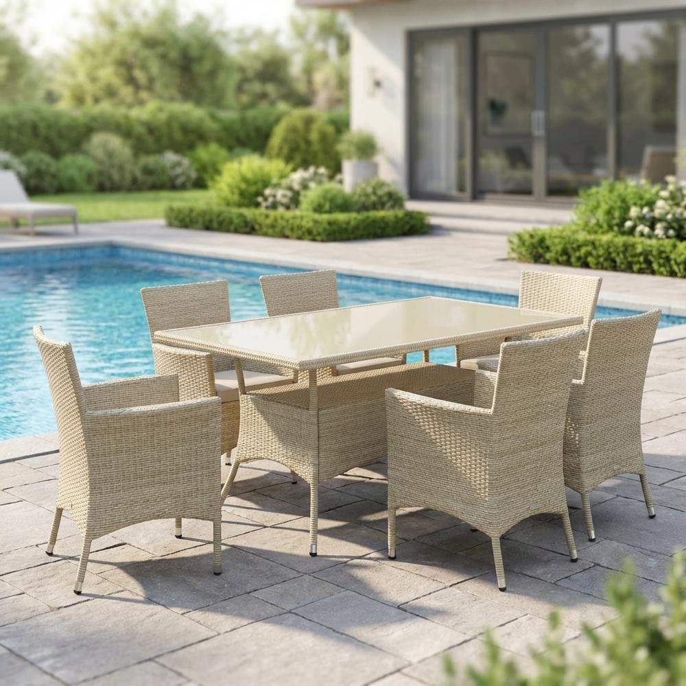 Wicker Outdoor Bistro Table with Linen Finish and Durable Wicker Surface. Picture 3