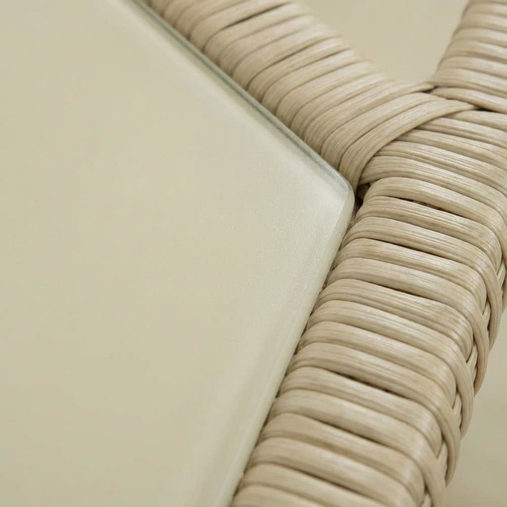 Wicker Outdoor Bistro Table with Linen Finish and Durable Wicker Surface. Picture 5
