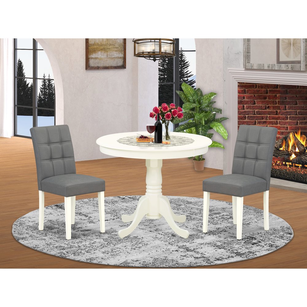 3 Piece Kitchen Table Set consists A Wooden Table. Picture 2