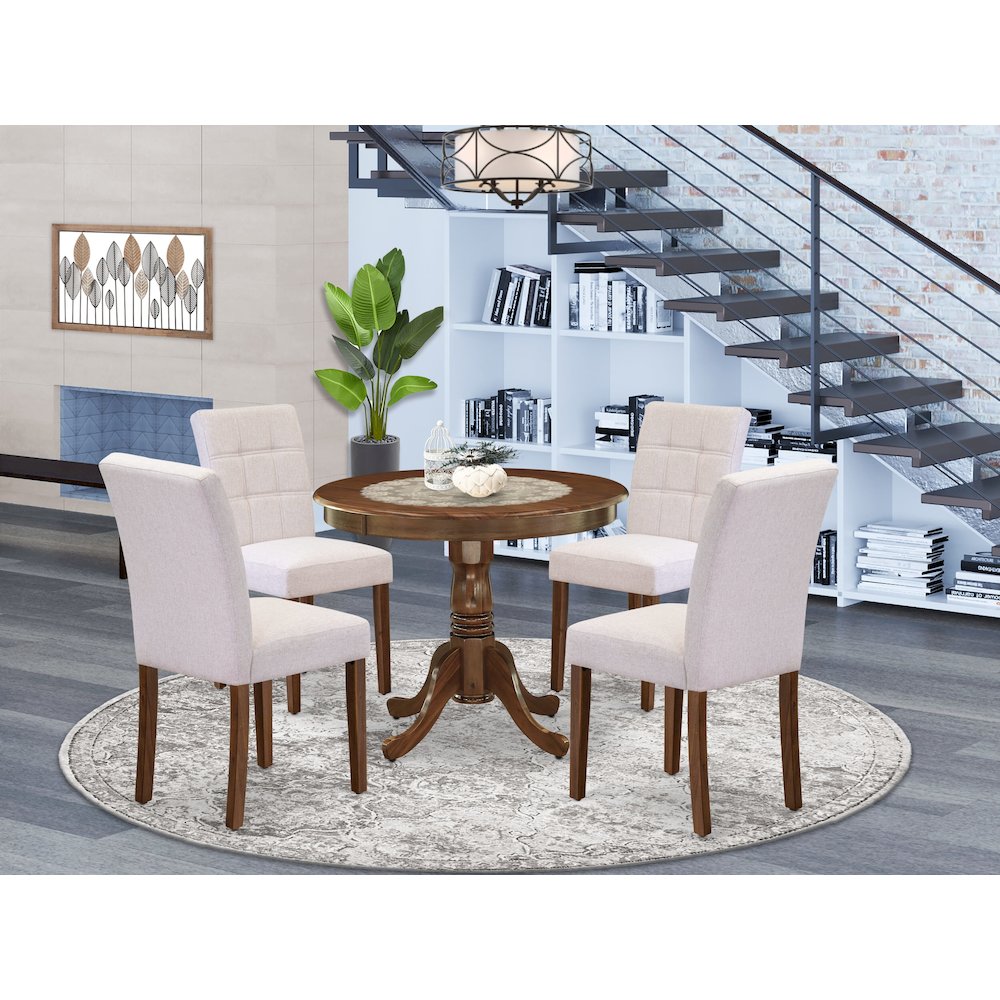 5 Piece Mid Century Modern Dining Table Set consists A Modern Kitchen Table. Picture 2