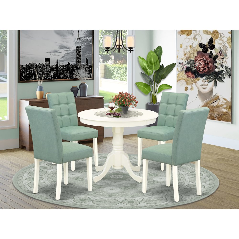5 Piece Dinner Table Set contain A Wooden Table. Picture 2