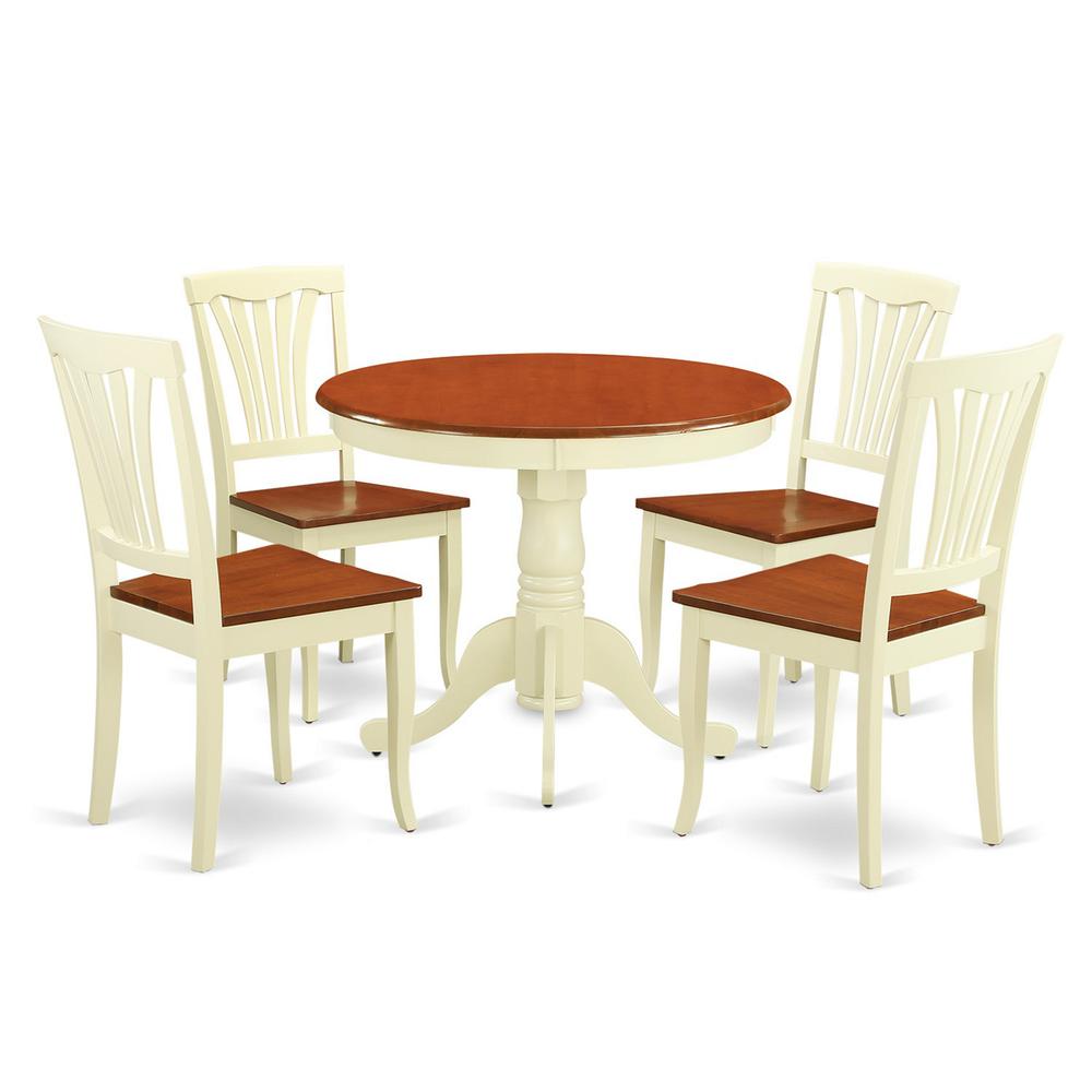 5  Pc  small  Kitchen  Table  set-round  Kitchen  Table  and  4  Chairs  for  Dining  room. Picture 1