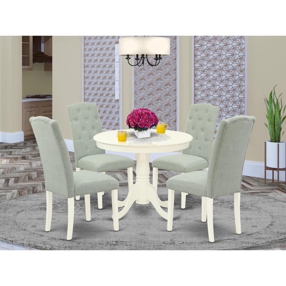 Dining Room Set Linen White, ANCE5-LWH-15. Picture 2
