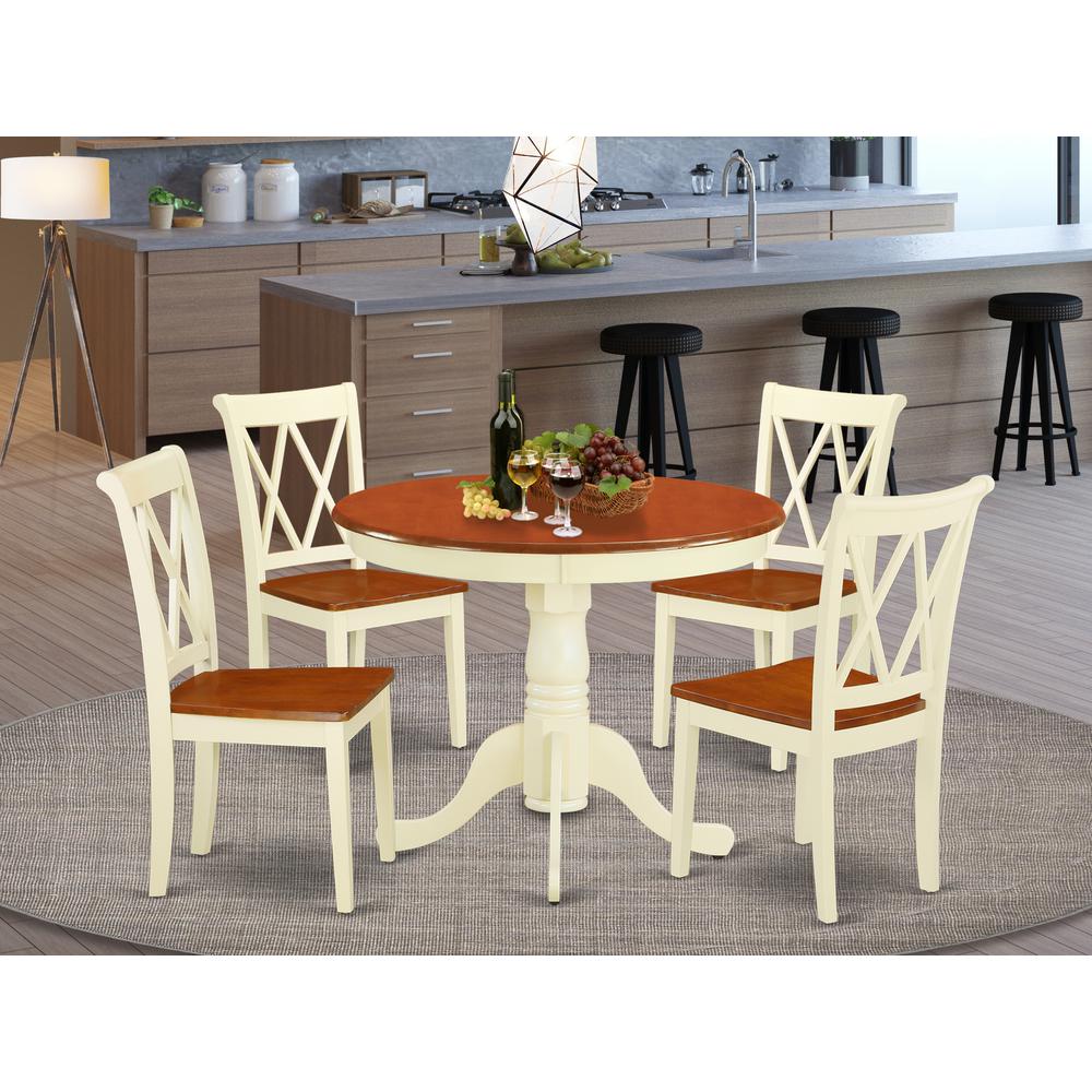 Dining Room Set Buttermilk & Cherry, ANCL5-BMK-W. Picture 2