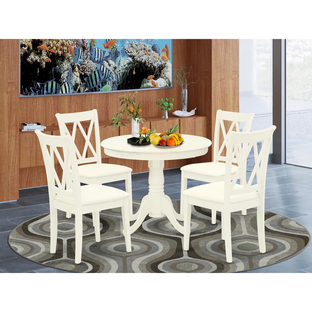Dining Room Set Linen White, ANCL5-LWH-C. Picture 2