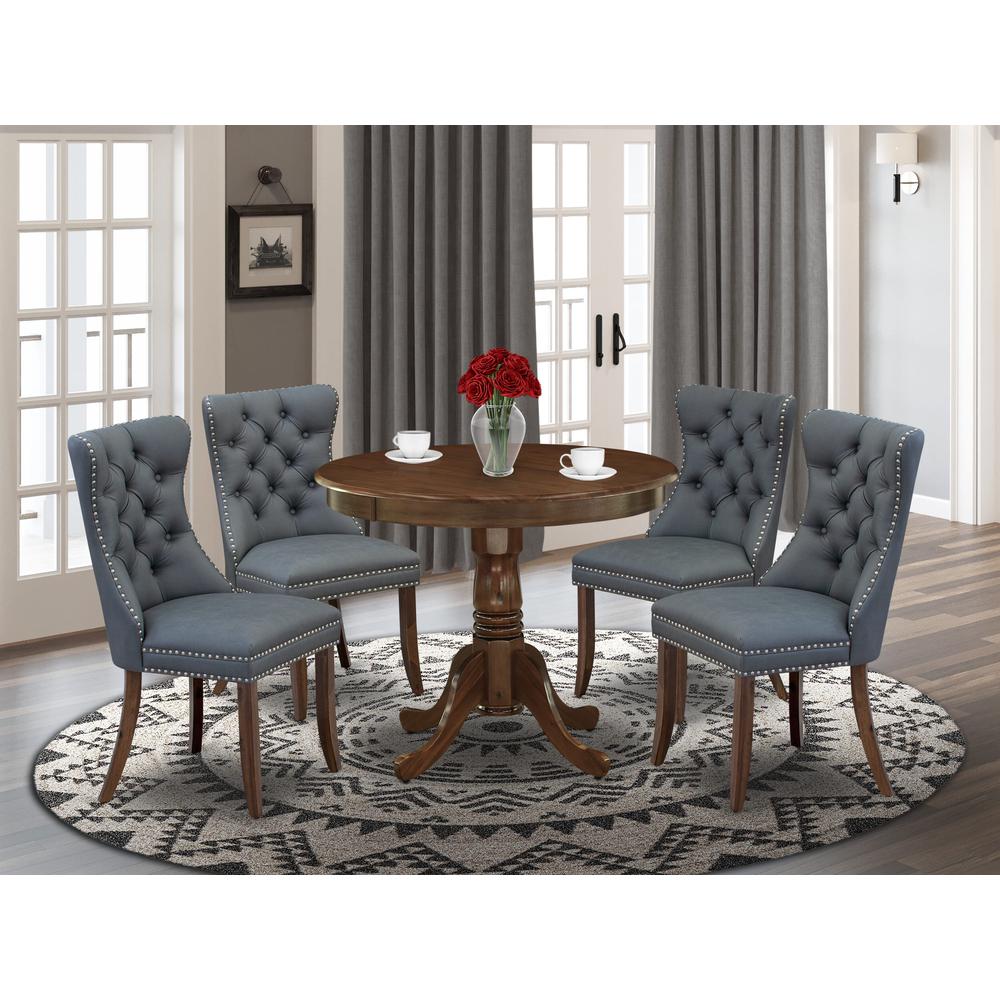 5 Piece Kitchen Table Set Contains a Round Dining Table with Pedestal. Picture 7