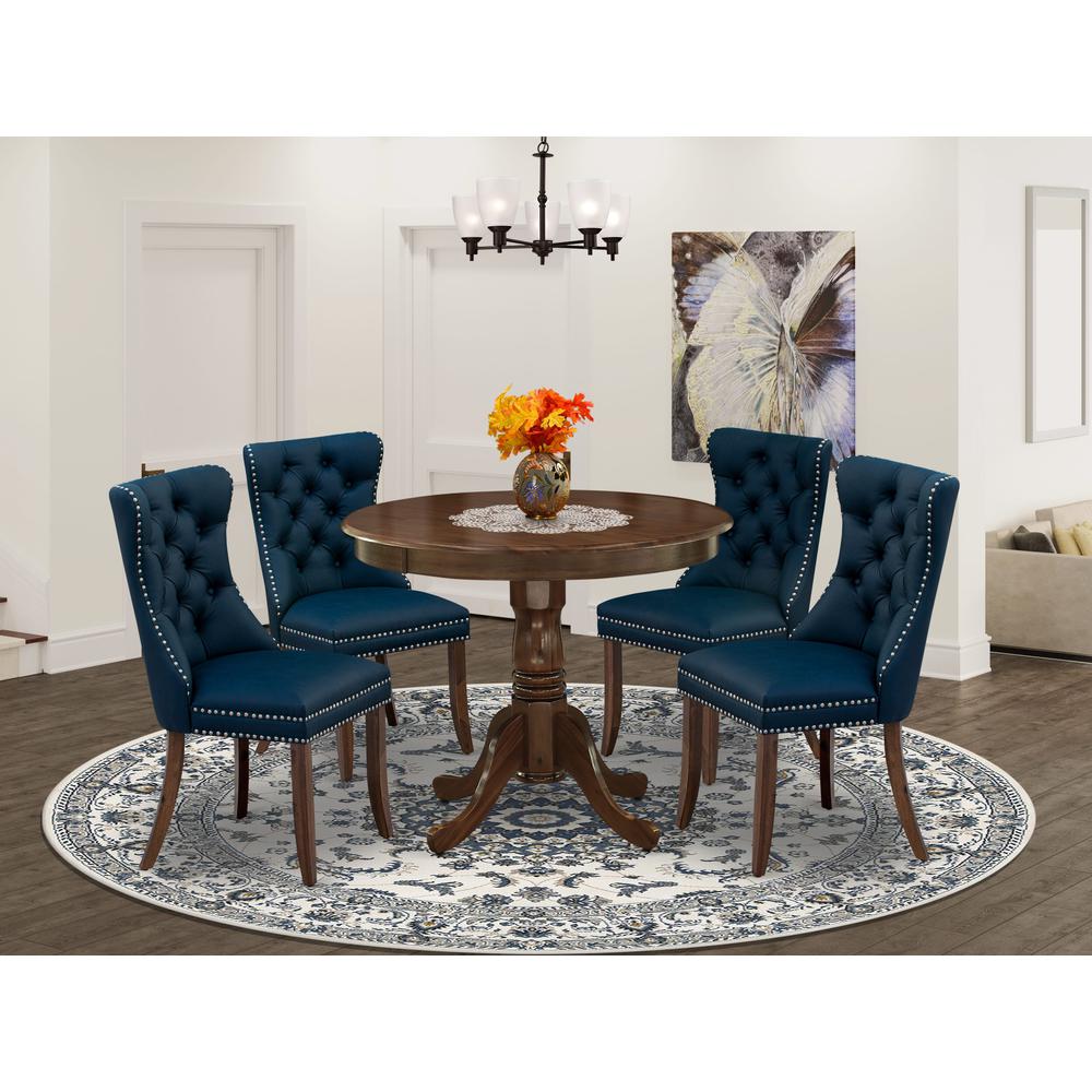 5 Piece Kitchen Table Set Contains a Round Dining Table with Pedestal. Picture 7