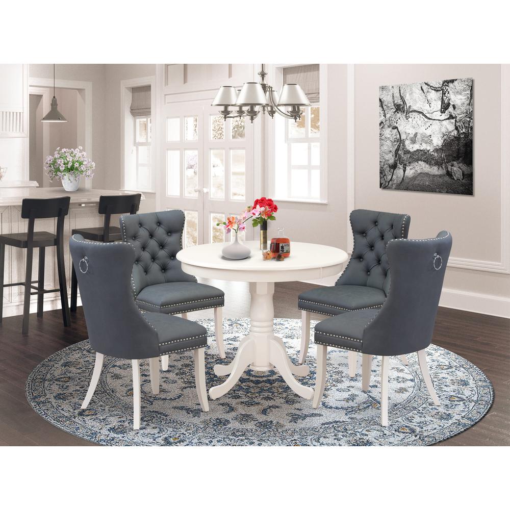 5 Piece Dining Set Consists of a Round Dining Table with Pedestal. Picture 7