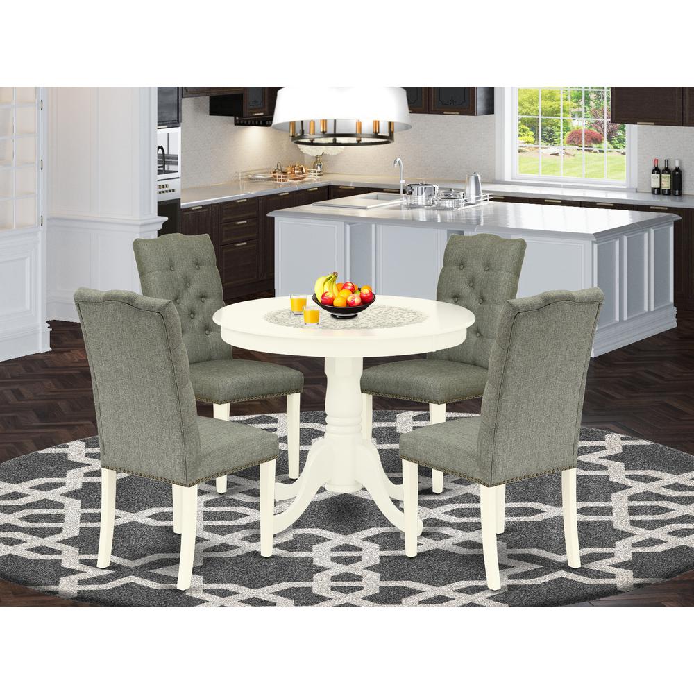 Dining Room Set Linen White, ANEL5-LWH-07. Picture 2