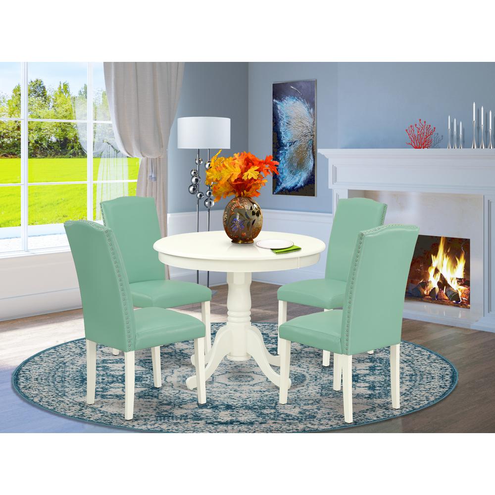 Dining Room Set Linen White, ANEN5-LWH-57. Picture 2