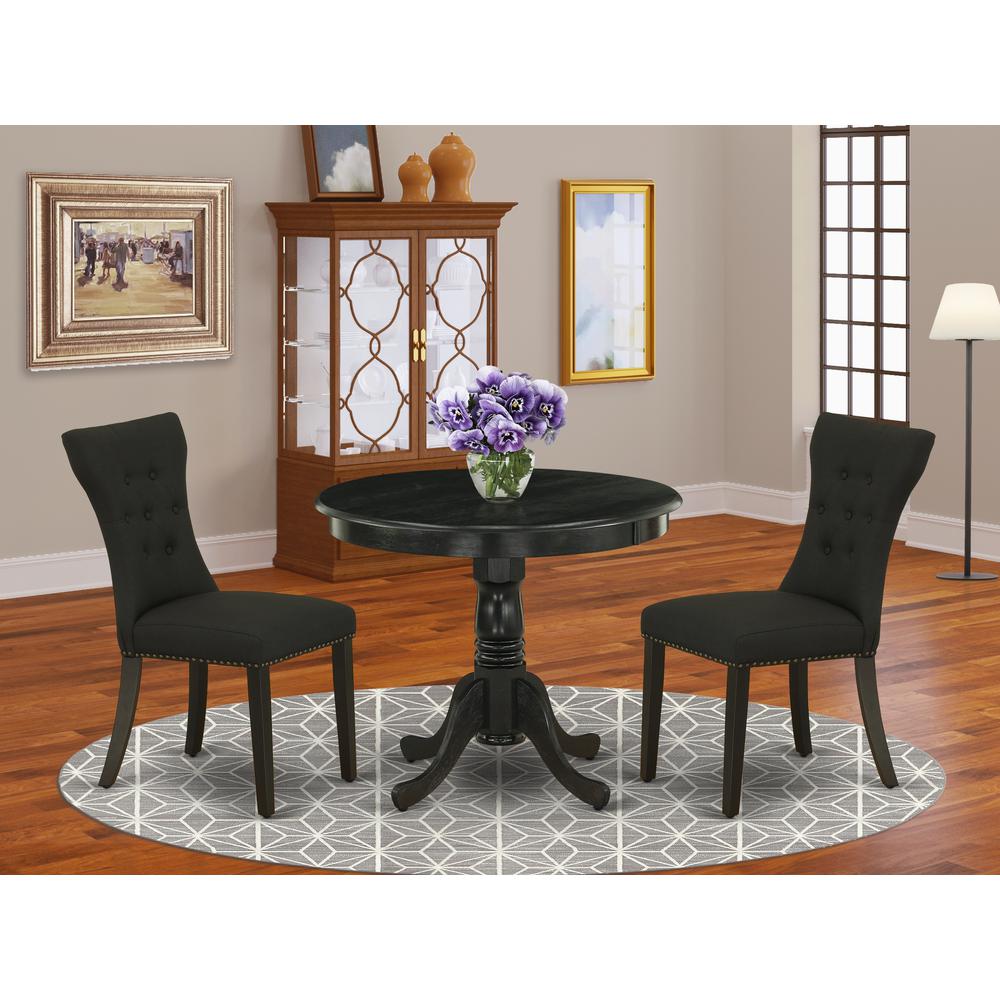 Dining Room Set Wirebrushed Black, ANGA3-ABK-24. Picture 2