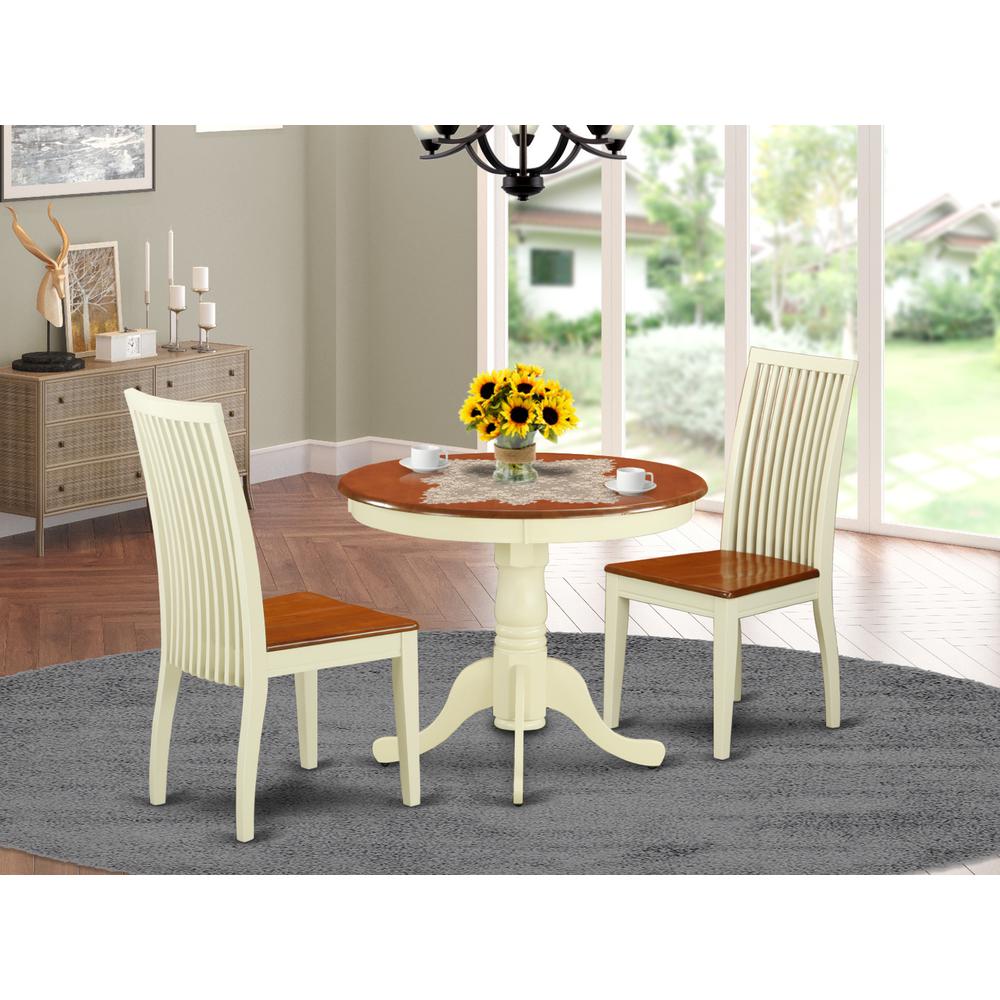 Dining Room Set Buttermilk & Cherry, ANIP3-BMK-W. Picture 2