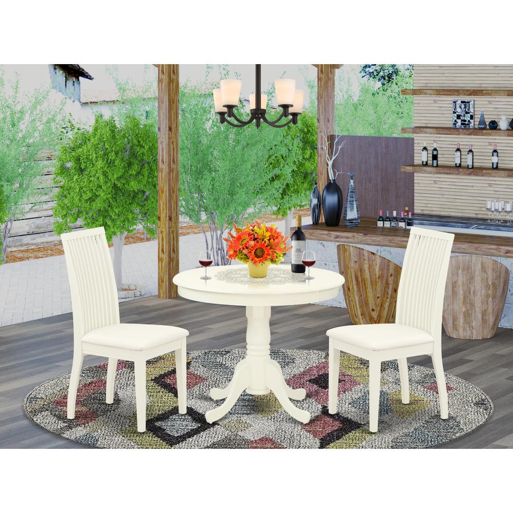 Dining Room Set Linen White, ANIP3-LWH-C. Picture 2