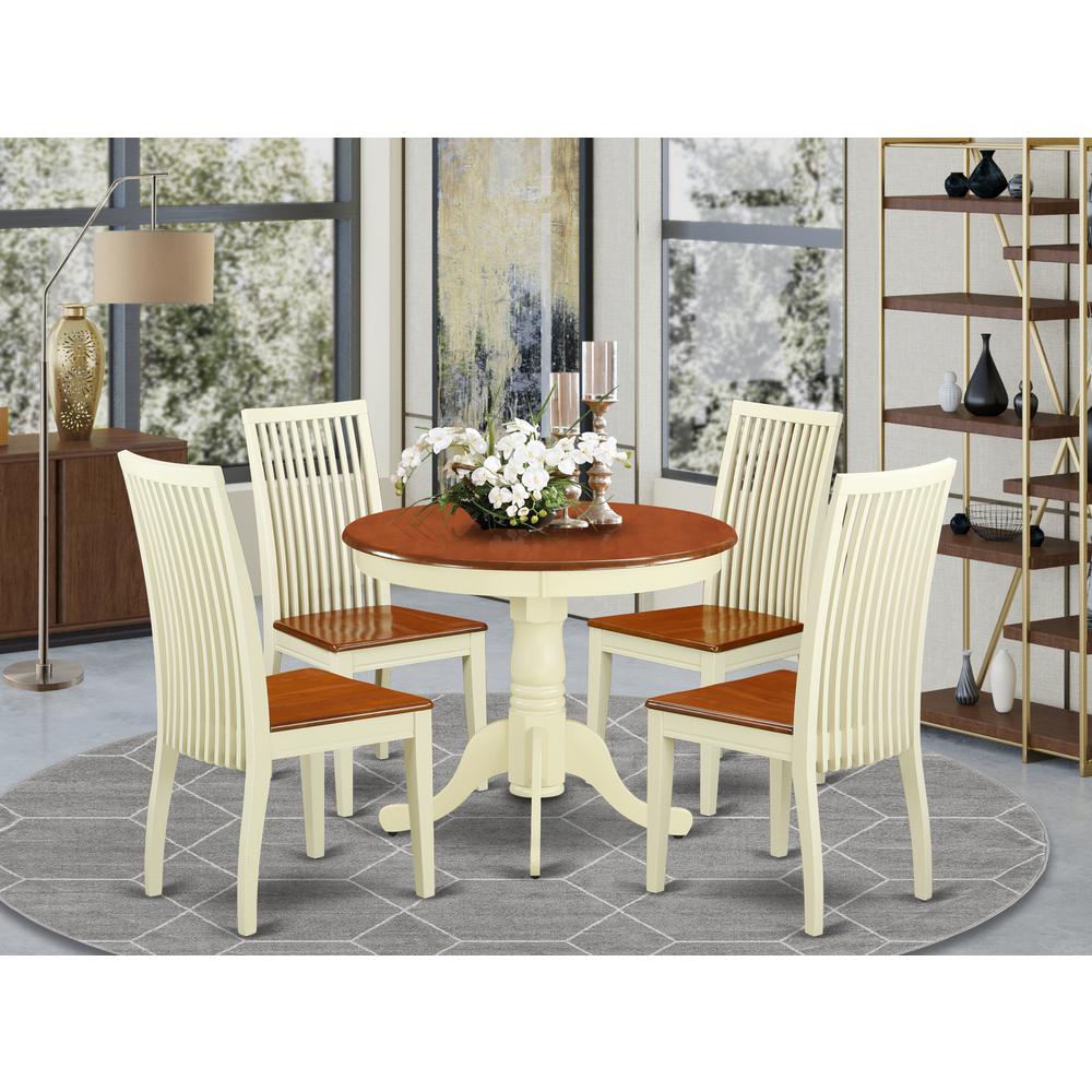 Dining Room Set Buttermilk & Cherry, ANIP5-BMK-W. Picture 2