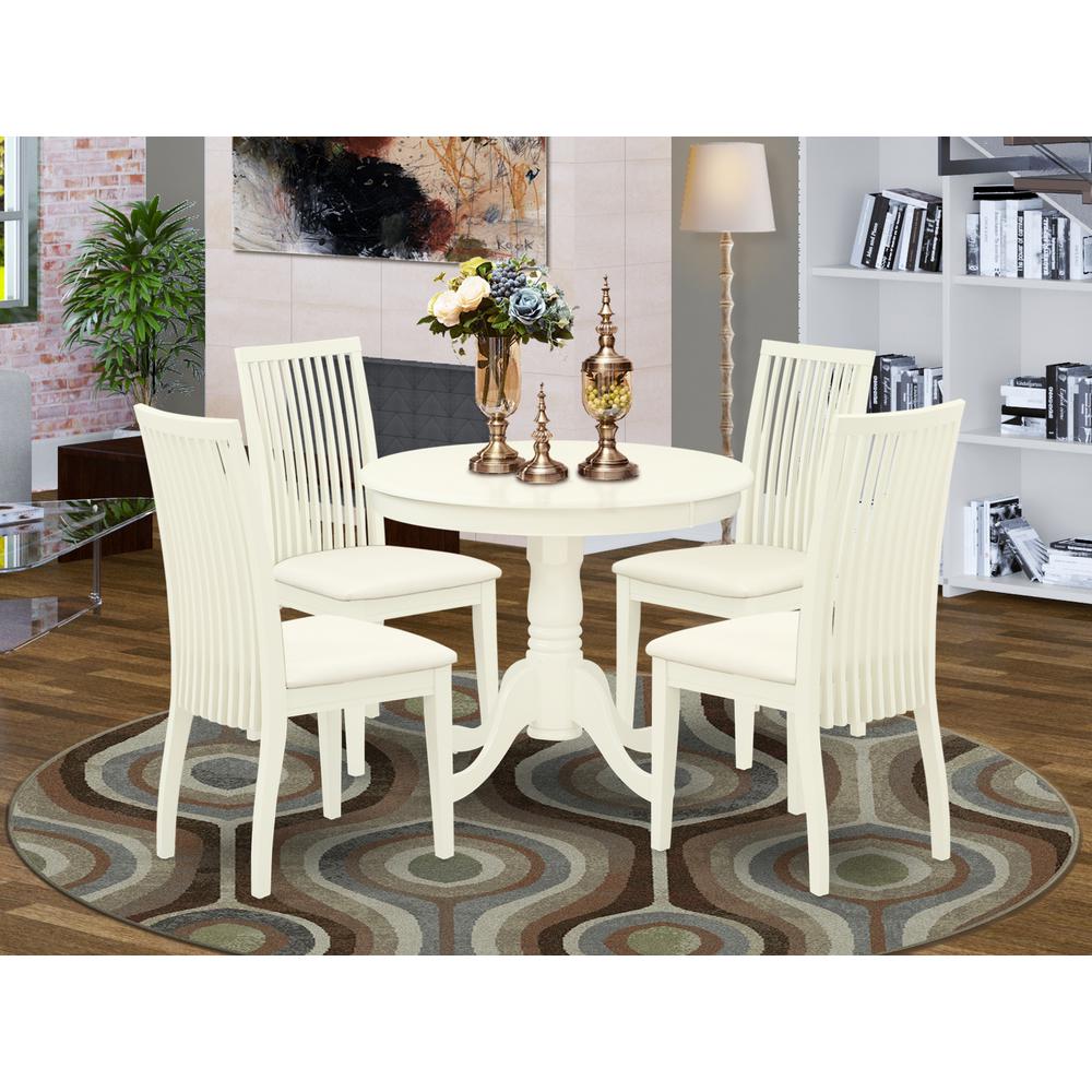 Dining Room Set Linen White, ANIP5-LWH-C. Picture 2