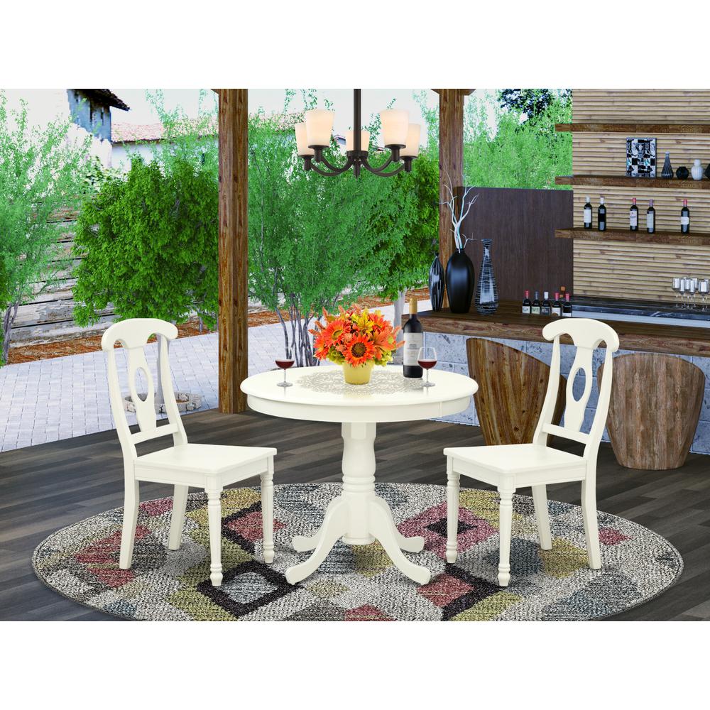 Dining Room Set Linen White, ANKE3-LWH-W. Picture 2