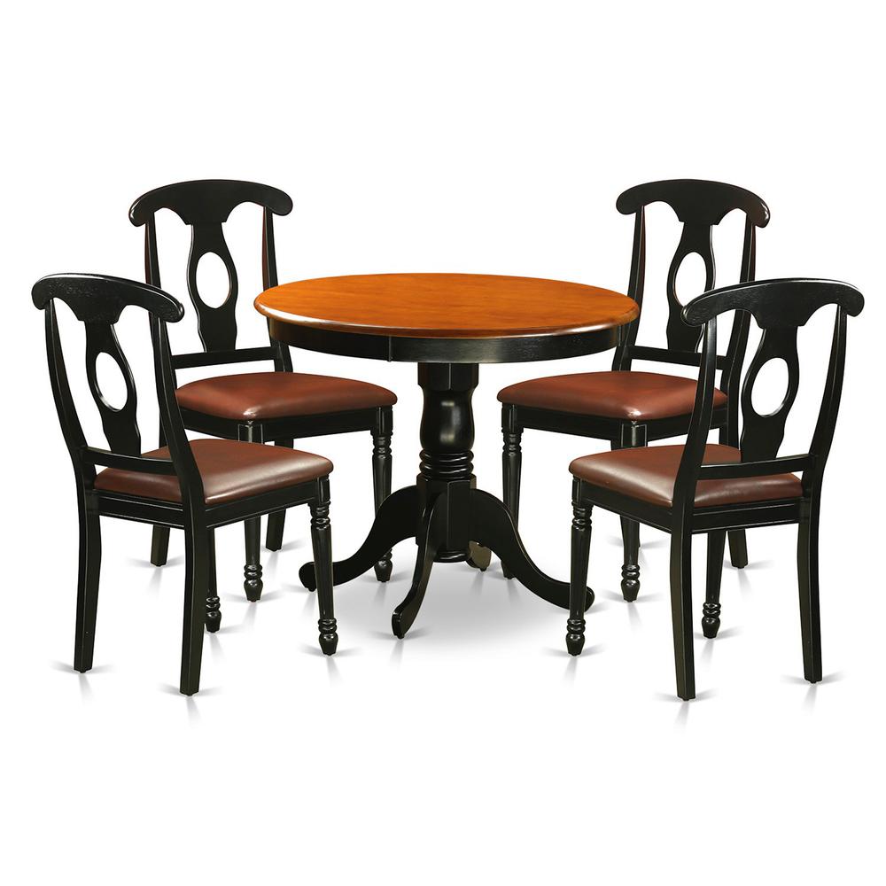 5  PC  Dining  set  including  4  Leather  Chairs  in  Black. Picture 2