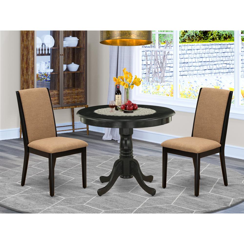 Dining Room Set Wirebrushed Black, ANLA3-ABK-47. Picture 2