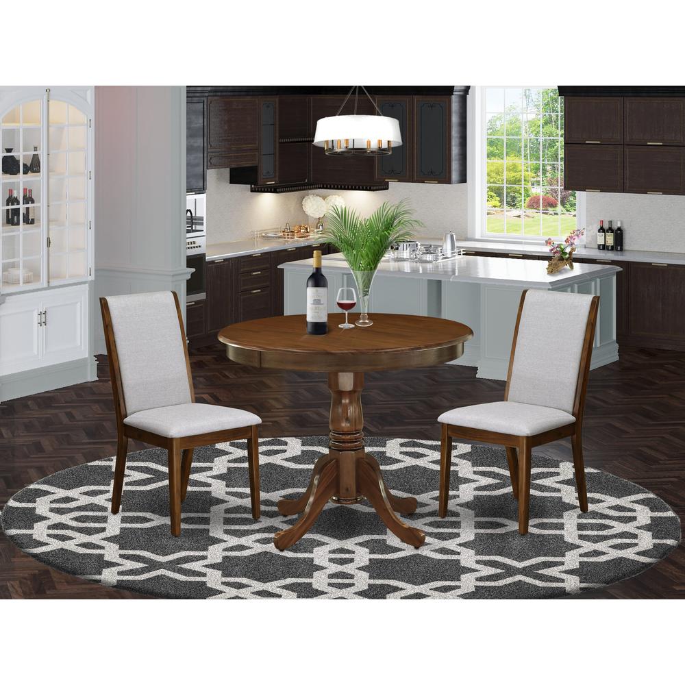 3 Pc Dining Set Includes a Round Kitchen Table and 2 Parson Chairs. Picture 7