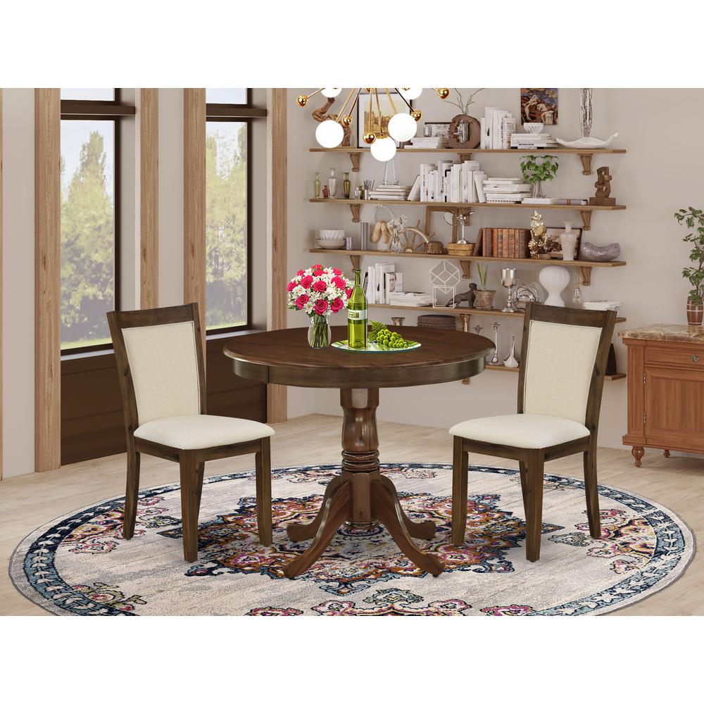 3 Pc Dining Set  Consist of a Round Kitchen Table and 2 Parson Chairs. Picture 7