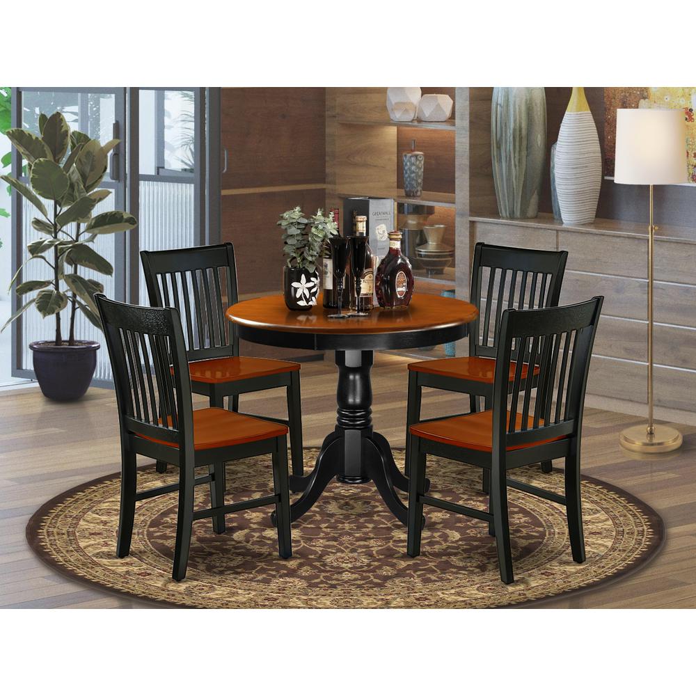 Dining Room Set Black & Cherry, ANNO5-BCH-W. Picture 2
