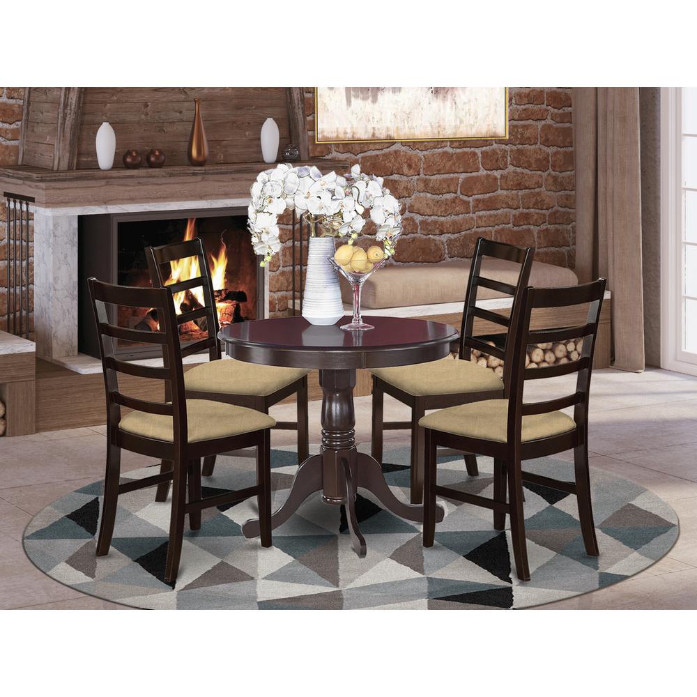 ANPF5-CAP-C 5 Pc Kitchen Table set-small Table plus 4 Kitchen Chairs. Picture 2
