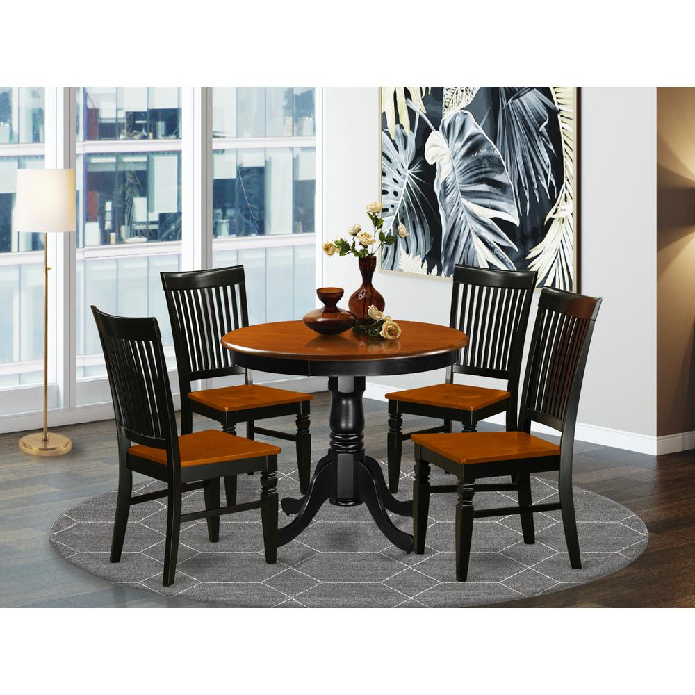 Dining Room Set Black & Cherry, ANWE5-BCH-W. Picture 2