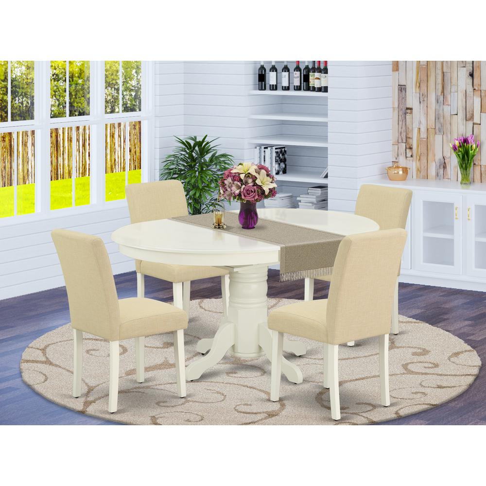 Dining Room Set Linen White, AVAB5-LWH-02. Picture 2