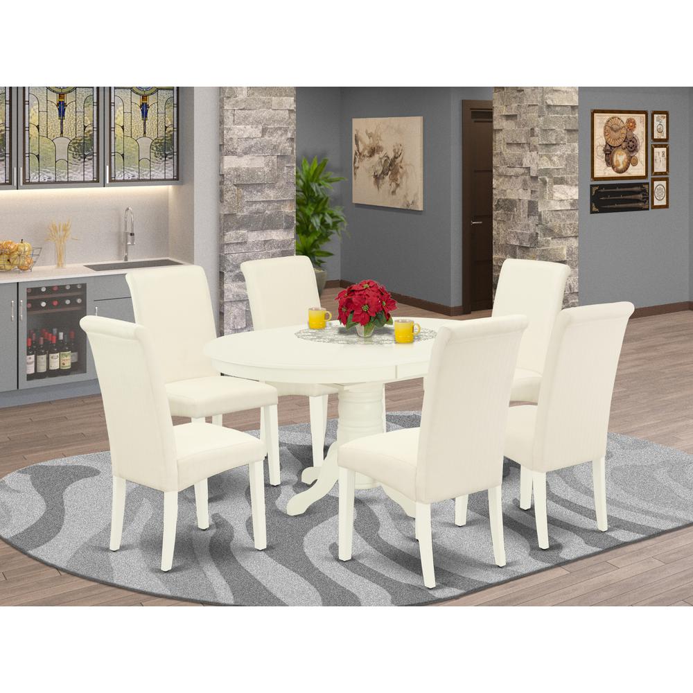 Dining Room Set Linen White, AVBA7-LWH-01. Picture 2